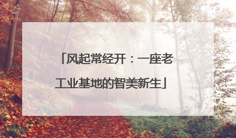 风起常经开：一座老工业基地的智美新生