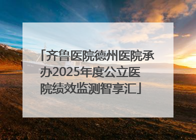齐鲁医院德州医院承办2025年度公立医院绩效监测智享汇