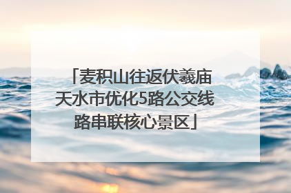 麦积山往返伏羲庙 天水市优化5路公交线路串联核心景区
