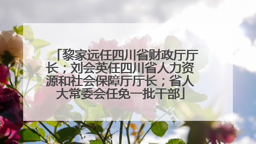 黎家远任四川省财政厅厅长；刘会英任四川省人力资源和社会保障厅厅长；省人大常委会任免一批干部