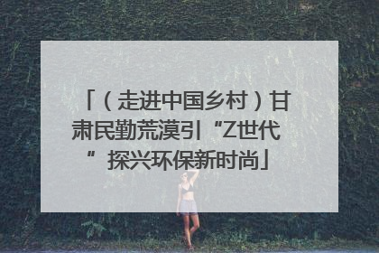 （走进中国乡村）甘肃民勤荒漠引“Z世代”探兴环保新时尚