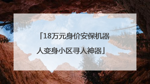 18万元身价安保机器人变身小区寻人神器