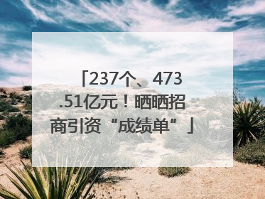 237个、473.51亿元！晒晒招商引资“成绩单”