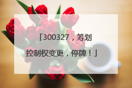 300327，筹划控制权变更，停牌！