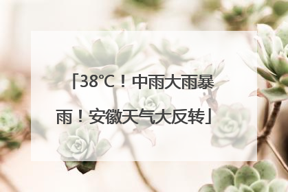 38℃！中雨大雨暴雨！安徽天气大反转