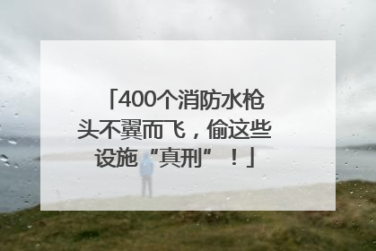 400个消防水枪头不翼而飞，偷这些设施“真刑”！