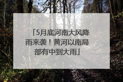 5月底河南大风降雨来袭！黄河以南局部有中到大雨