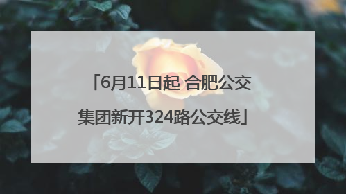 6月11日起 合肥公交集团新开324路公交线