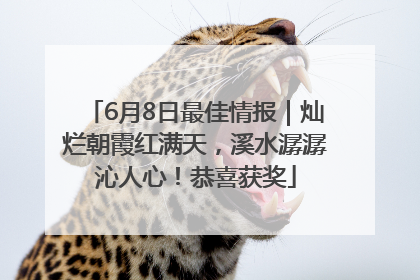 6月8日最佳情报｜灿烂朝霞红满天，溪水潺潺沁人心！恭喜获奖