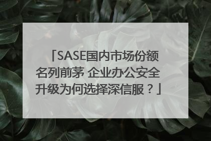 SASE国内市场份额名列前茅 企业办公安全升级为何选择深信服？